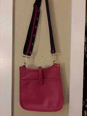Pink Crossbody Shoulder Bag with Adjustable Strap